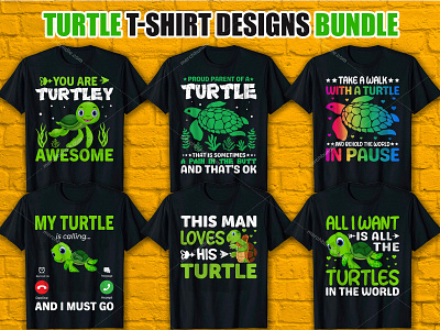 Turtle T-Shirt Design Bundle