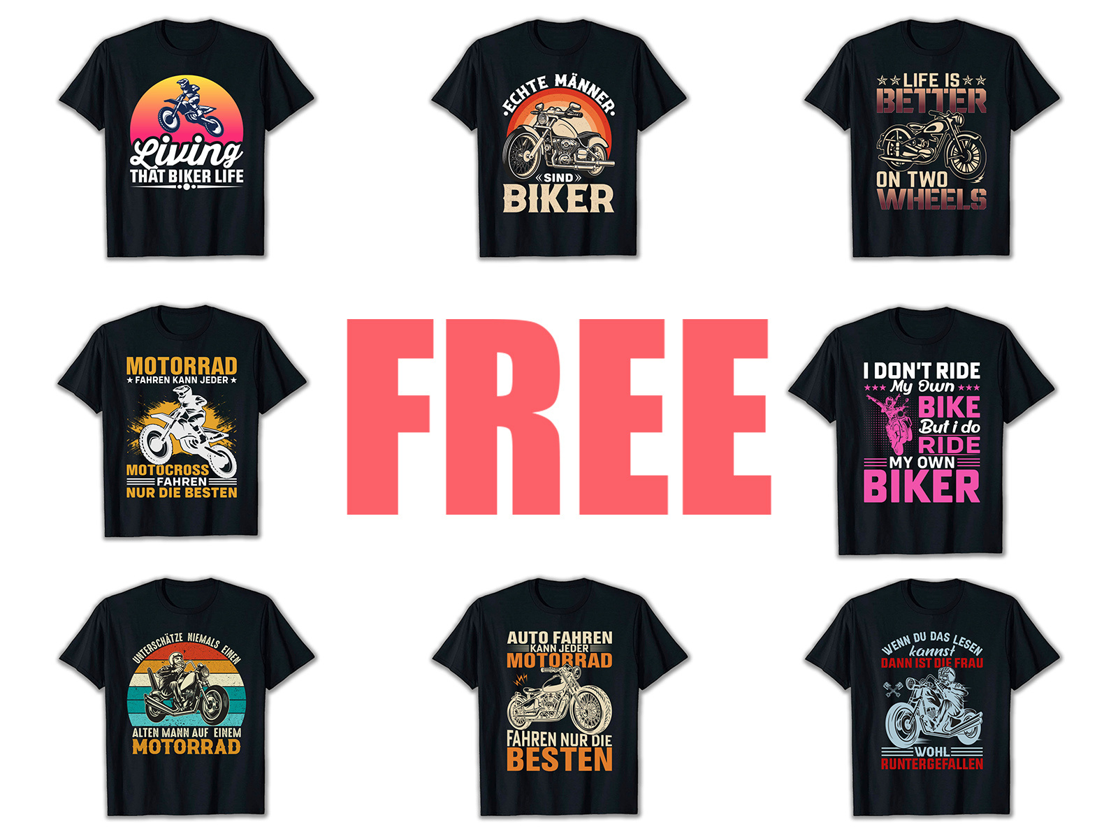 Motorcycle T Shirt Design Bundle Free Download By Shohagh Hossen On Dribbble