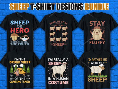 Custom Sheep T-Shirt Design Bundle for Merch By Amazon