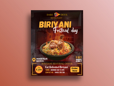 Biriyani Festival Poster for Restaurant