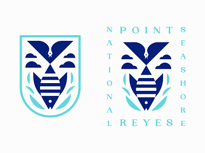 Point Reyes badge bird california fish icon logo negative space ocean patch point reyes typography