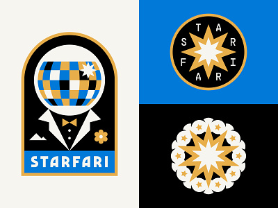 Disco Astronaut astronaut badge branding disco dj explosion icon logo music patch space star typography