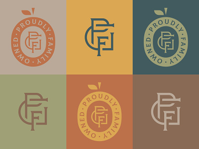 Goal Post Farm Secondary Logo badge branding color f farm food fruit g gpf leaf lettering logo monogram p patch typography