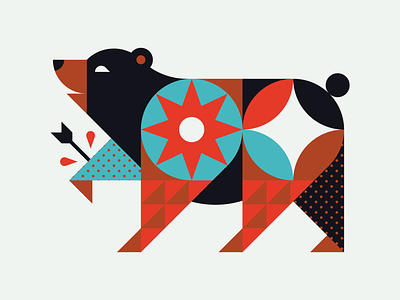 War Bear animal arrow bear color geomretry icon illustration nature shapes star sun texture