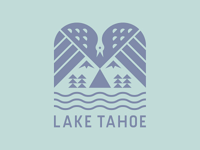 Lake Tahoe Badge badge bird branding california forest icon illustration lake tahoe lockup logo mountains nature negative space patch trees