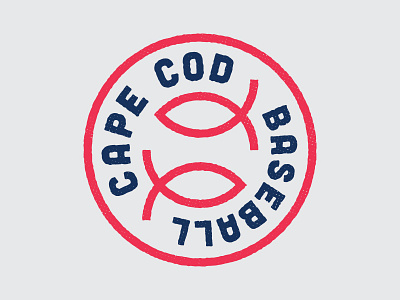 Cape Cod Baseball Concept badge ball baseball cape cod fish icon line logo simple sports texture