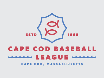 Cape Cod Baseball Lockup badge baseball cape cod fish lockup logo massachusetts sports water