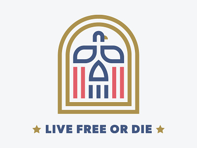 Live Free or Die america badge bird eagle freedom icon line logo simple skull symbol usa