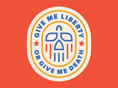 Liberty or Death america badge bird death eagle icon liberty line logo skull usa