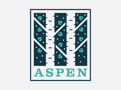 Aspen Night aspen badge colorado forest icon leaf logo nature negative space night patch tree