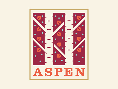 Aspen Fall Rain aspen badge colorado forest icon leaf logo trees