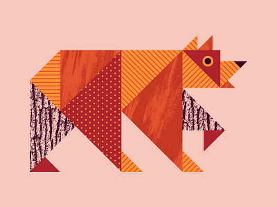Triangle Bear animal bear color halftone illustration nature shapes texture triangle