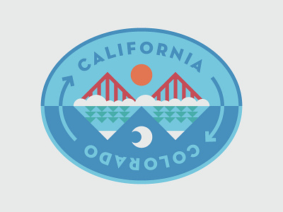 CA > CO > CA badge california colorado golden gate bridge logo mountains nature patch san francisco