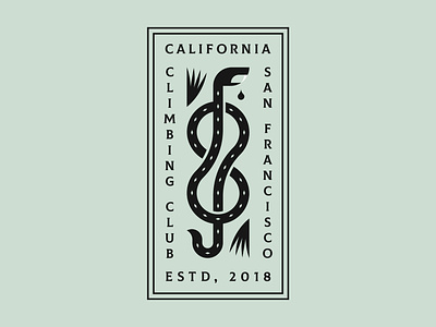 Climbing Snake Badge badge california climbing icon knot logo patch san francisco snake typography