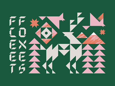 Triangles and Nature animals birds color elk fleet foxes icons mountains nature poster shapes sun texture triangles typography