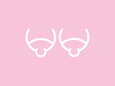 Tit body breast icon logo pink