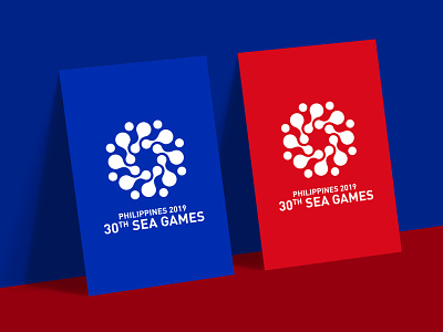 Philippine 30th Sea Games asean flag games icon logo phils red red and blue sea