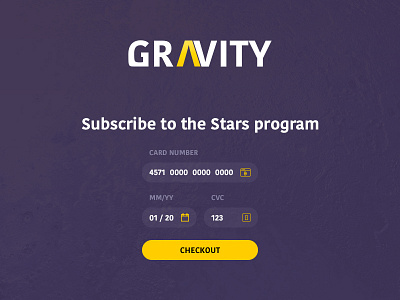 Gravity - Credit card checkout 002 checkout credit card dailyui gravity