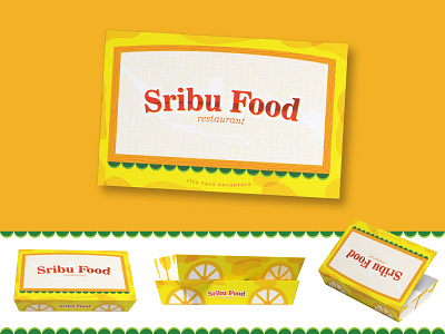 Simple Restaurant Takeaway Packaging Concept (Sribu Food) branding food food packaging graphic design illustrator indonesia packaging packaging design restaurant takeaway takeaway packaging traditional vector yellow