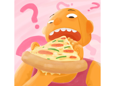 Last Slice of Pizza designer digital painting eating food healthy illustration illustrator italian orange pink pizza pizza design pizza illustration pizza slice pizzeria