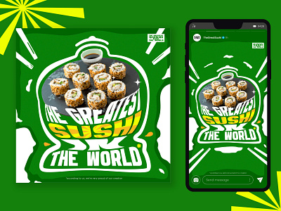 Sushi Restaurant Social Media Ads Concept