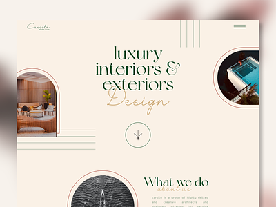 luxury interior design website branding design hero section landingpage minimal ui website