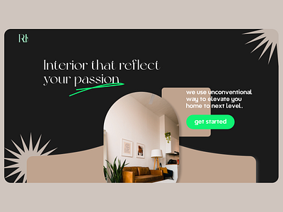 interior design studio - landing page design hero section interior landingpage minimal ui website