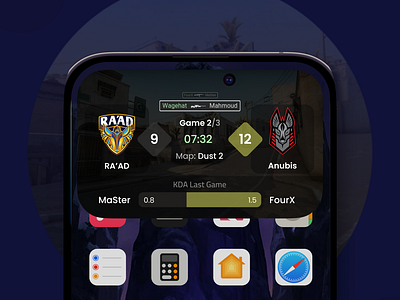 Wagehat Challenge - Day 9 action app blue csgo design dynamic island e sport games gaming kill ui ux uxui