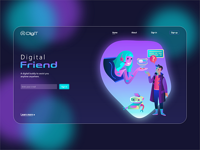 Home Page app clean darkmode design illustration logo neon typography ui ux vector web webdesign webdesign dark