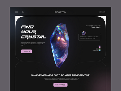 Crystals Website Design branding clean design figma graphic design illustration logo typography ui ux vector web design