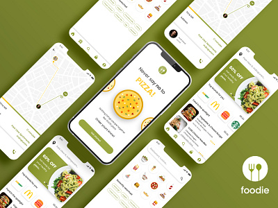 Foodie - UI Design adobe xd app branding design foodapp illustration logo minimal productpage ui uiux