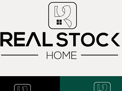 Real stock home logo design art flat icon logo minimal typography vector