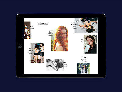 iPad Magazine Content Table app girls graphic design grid ipad magazine mobile tablet typography ui ux