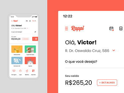 Rappi – Mobile app colors concept dailyui delivery delivery app deliveryapp design flat mobile ecommerce rappi ux
