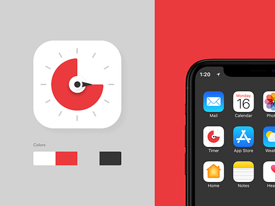 Pomodoro Timer Icon app concept design icon iconapp iconography pomodoroicon pomodorotimer timerapp ui