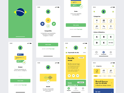 Greengo Dictionary – App app brasil design mobileapp mobileappdesign ui ux