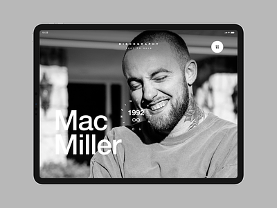 Mac Miller – iPad app concept design ipad macmiller rapper ui