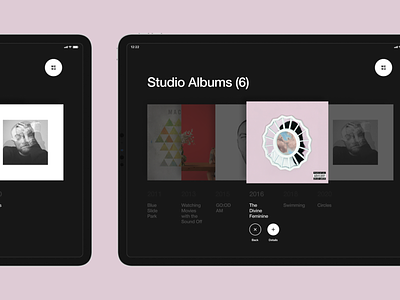 Mac Miller – iPad album app concept dailyui darkui design discography macmiller ui