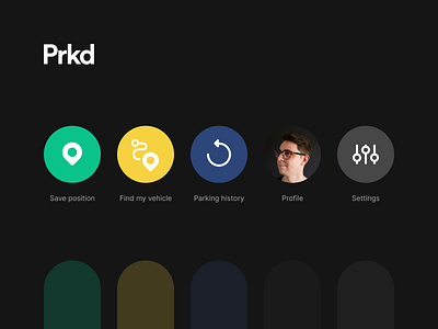 Prkd – Concept App (Icons) app concept darkui design flaticons icon lineicons ui