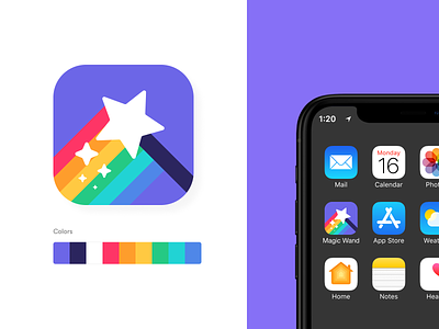Magic Wand Icon app colors concept design icon magic magicwand rainbow ui wand