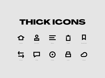(Freebie) Thick Icons Pack figma figma community freebie iconpack thick thick icons ui
