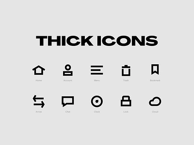 (Freebie) Thick Icons Pack figma figma community freebie iconpack thick thick icons ui