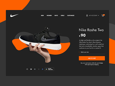 Nike Store Concept art concept design ecommerce nike roshe shoes ui