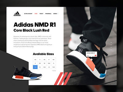 Adidas adidas concept grid nmd shoes ui website
