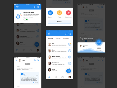 Voice/Message App concept design icons ui ux