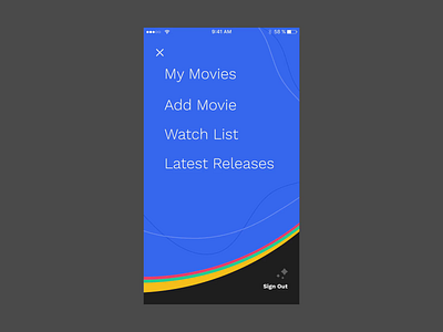 My Movies – Menu Interaction aftereffects animation app concept design menu app mobilemenu ui