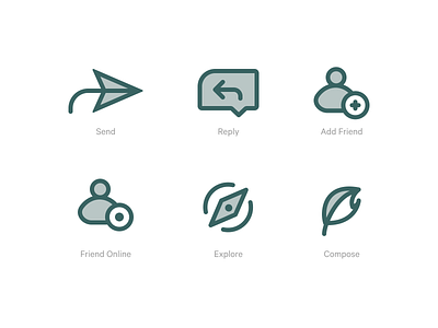 Messaging Icons design flat icon iconpack messaging icons thicklines ui