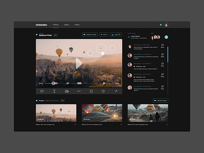 Reviewdeo – Dark UI concept dailyui darkui design ui video editor video review