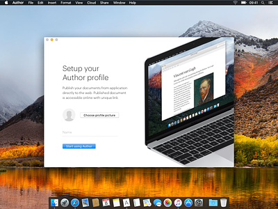 Author editor onboarding app author macos onboarding