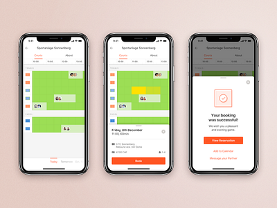 Court Reservation calendar ios iphone x iphonex reservation schedule tennis